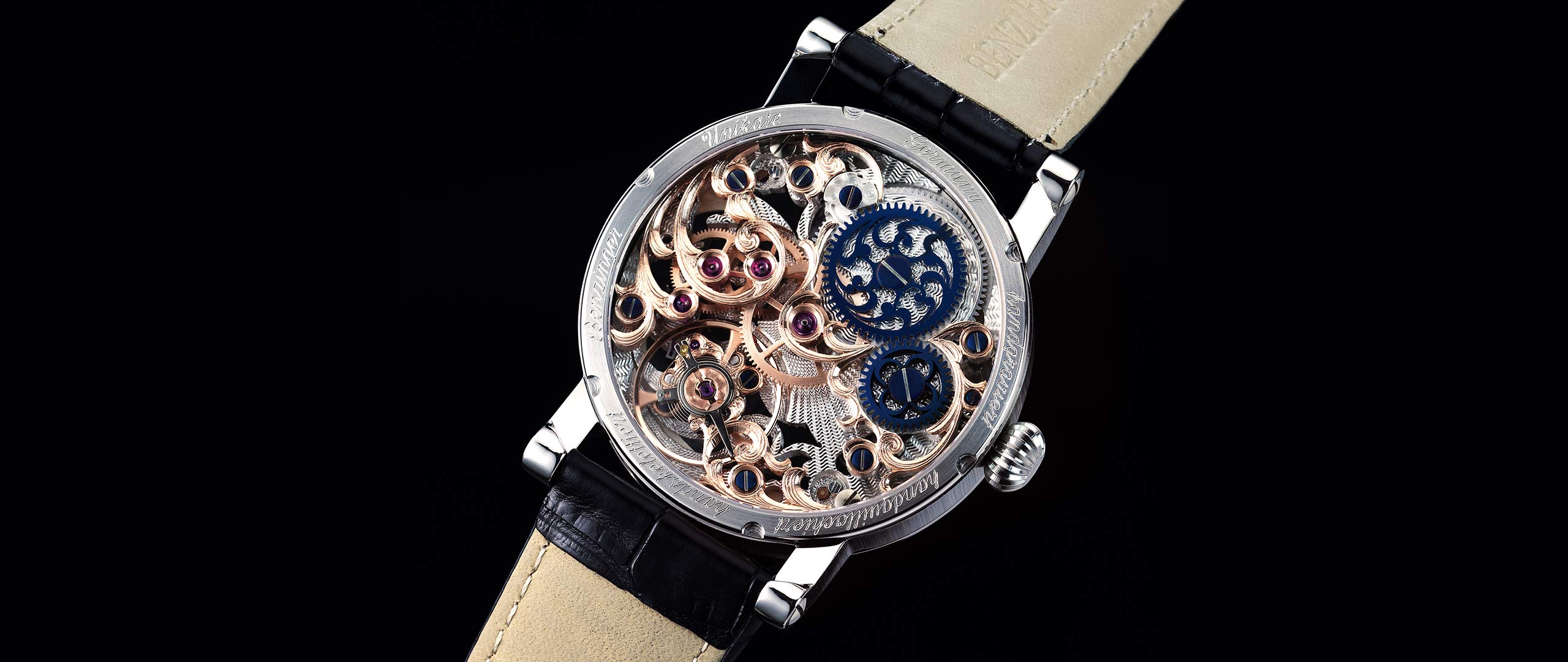 Benzinger Uhr 3/4 Skelett Define Rückseite