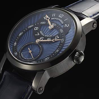 Benzinger Uhr Regulateur blau DLC