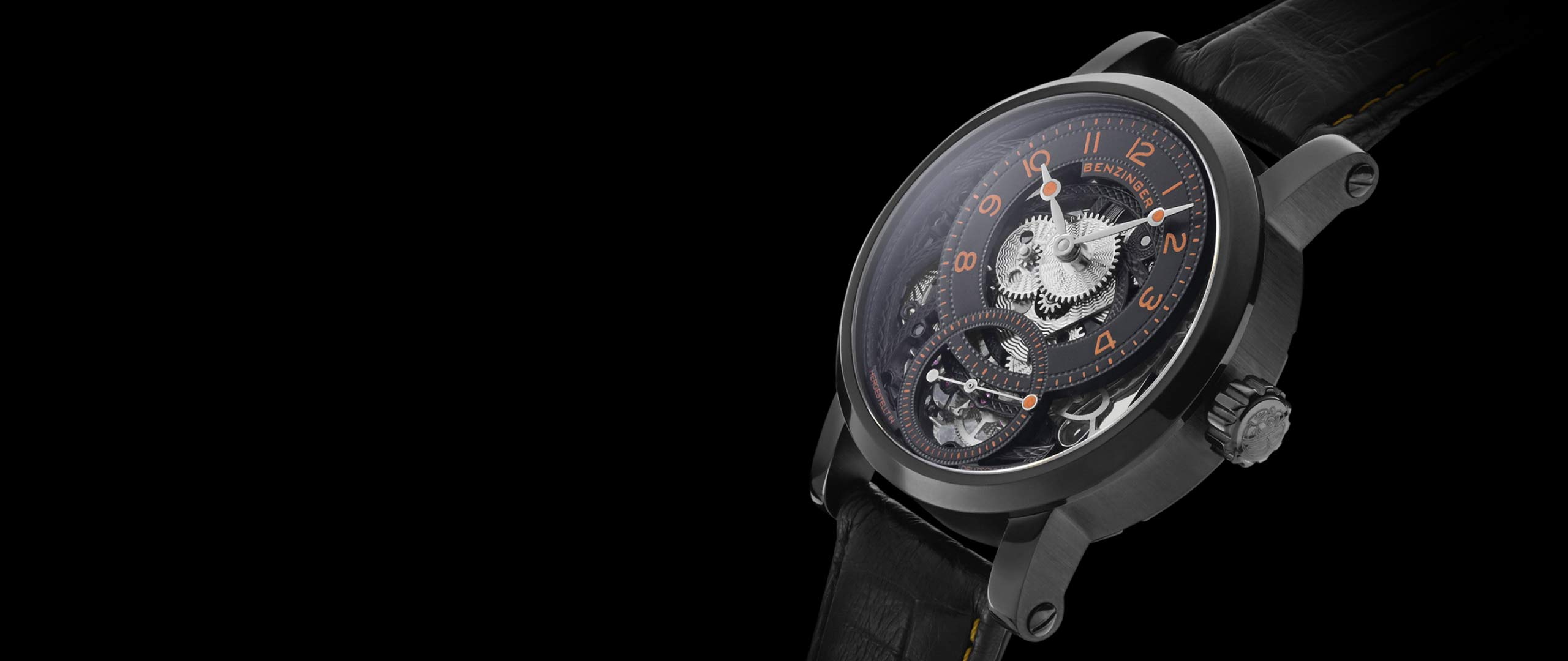 Benzinger Uhr Black Orange