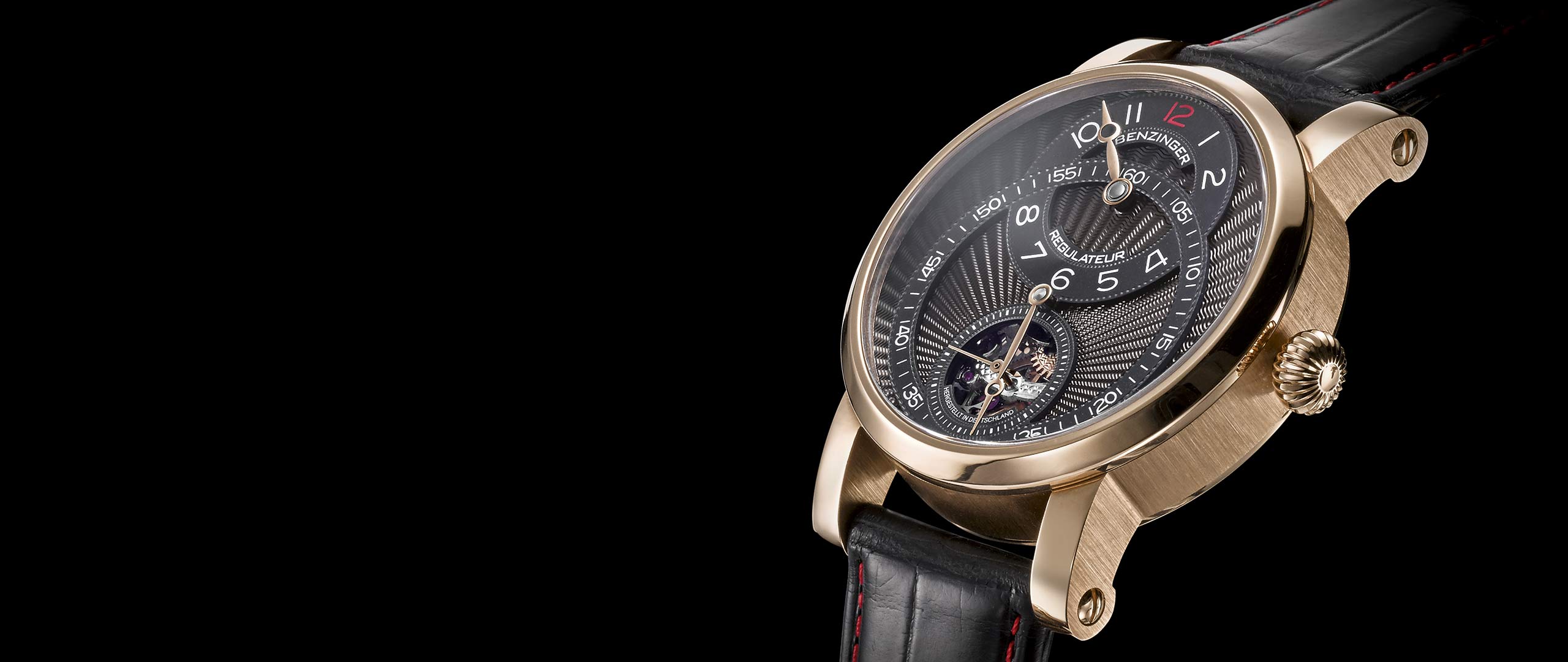 Benzinger Uhr Regulateur Gold Black 2021 Ansicht