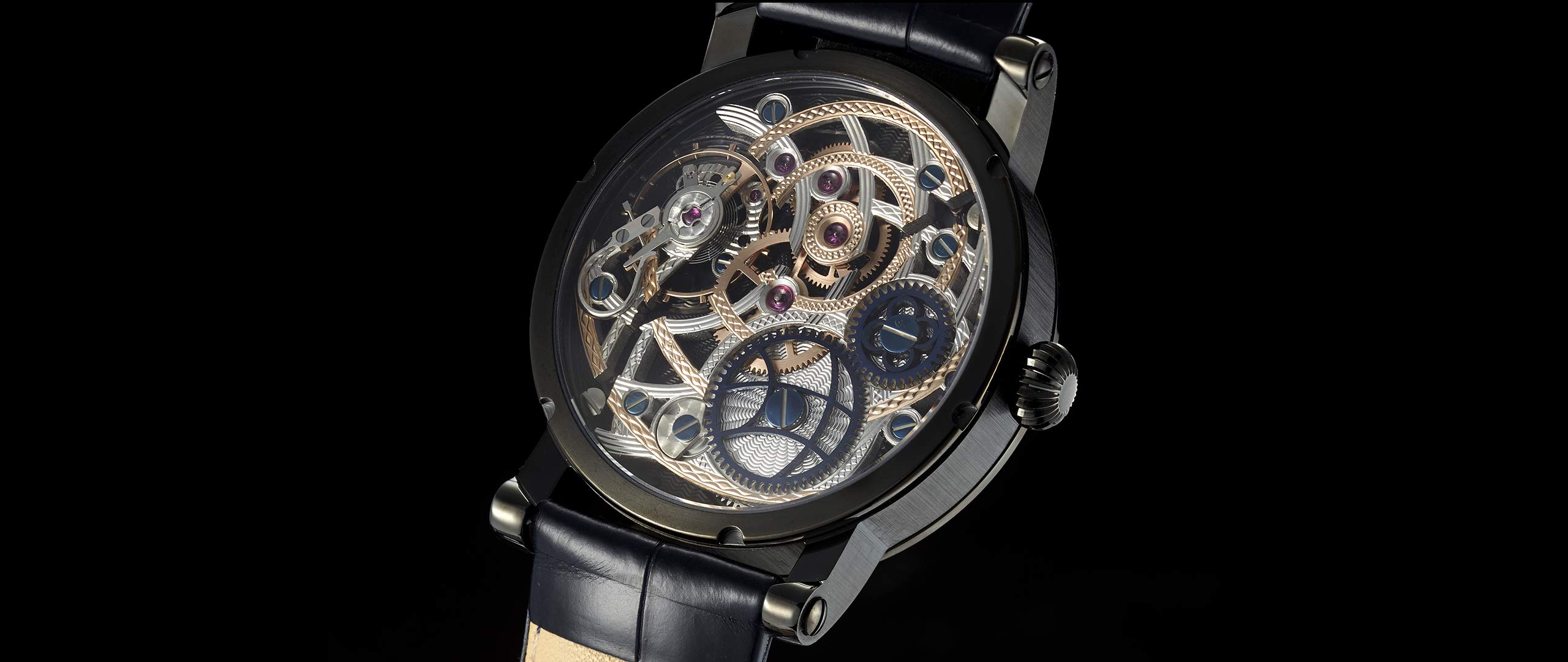 Benzinger Uhr Regulateur Blue DLC Rückseite