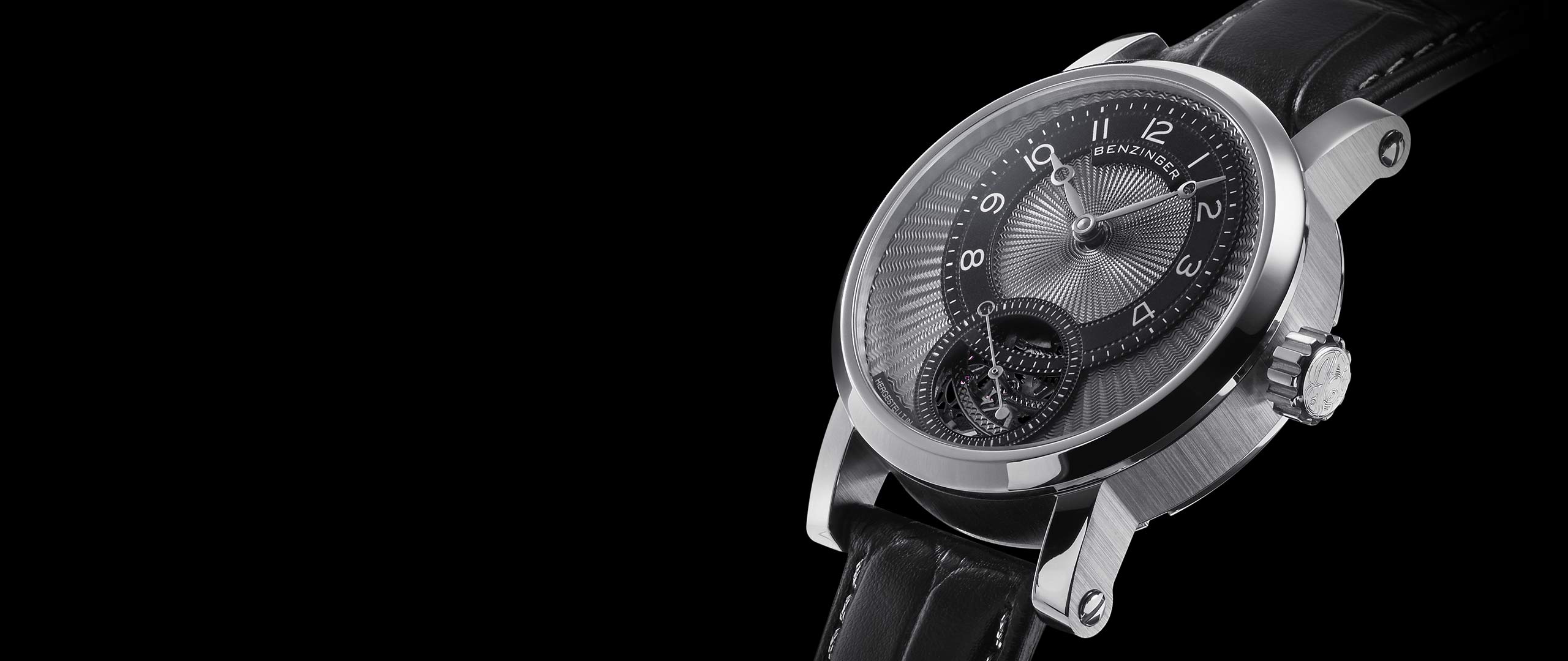 Benzinger Uhr Subskription 3a Rhodium