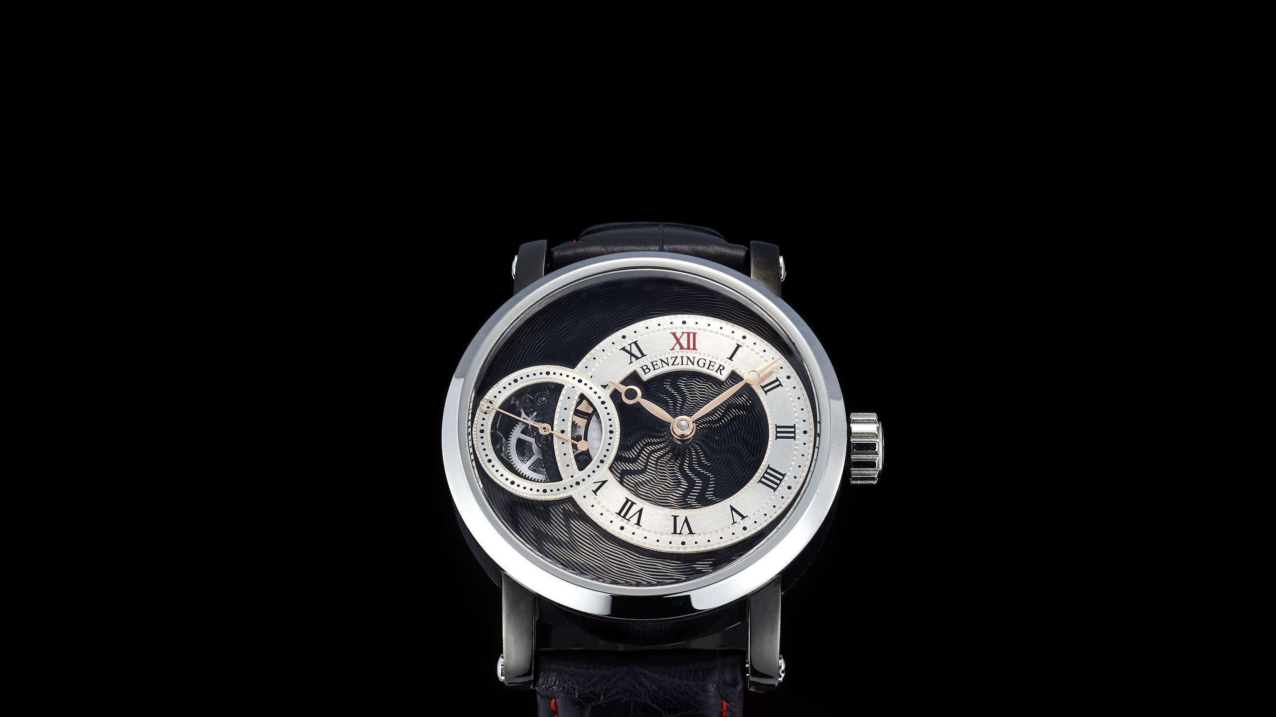 Benzinger Uhr Subskription Offen Silver Blue